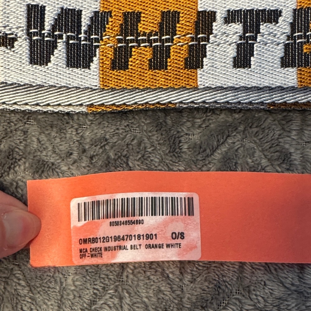 Off-White Industrial Belt in Orange and White - Picture 4 of 8